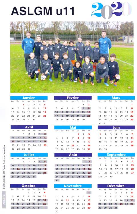 Calendrier u10 u11